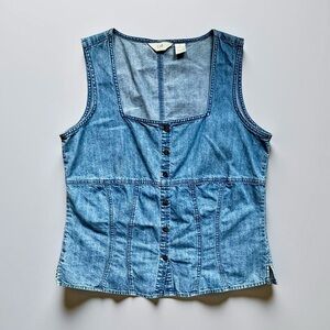 J. Jill Blue Denim Sleeveless Blouse